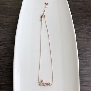 Henri Bendel “Love” Necklace - Rose Gold